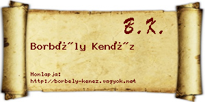 Borbély Kenéz névjegykártya